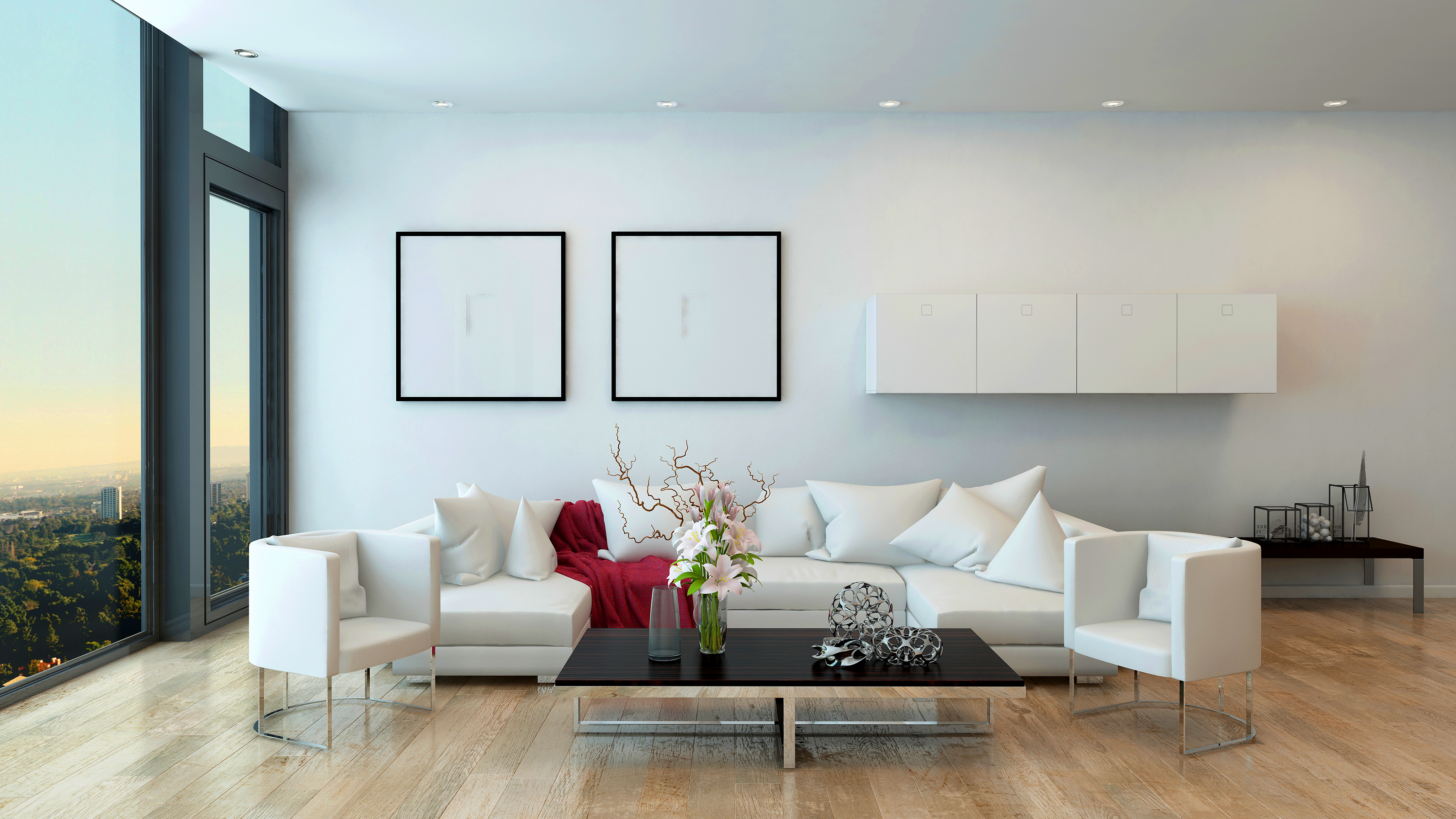 Modern Living Room in High Rise Condominium